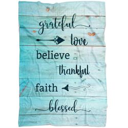 grateful love believe thankful faith blessed fleece blanket