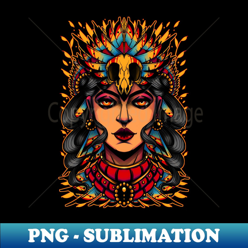XR-37031_Traditional Tattoo Indian Woman  bird skull 6209.jpg