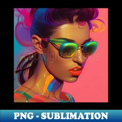 80s and retro girl with sunglasses - signature sublimation png file - defying the norms