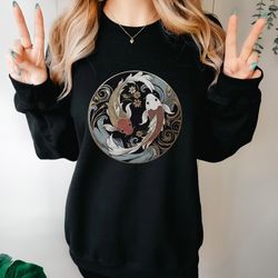 ying yang koi fish sweatshirt art nouveau shirt japanese gift japan lover top street wear hoody vintage trendy sweater