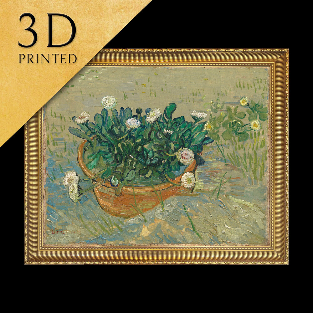 Daisies, Arles by Vincent van Gogh, 3d Printed with texture and brush strokes looks like original oil-painting, code422.jpg