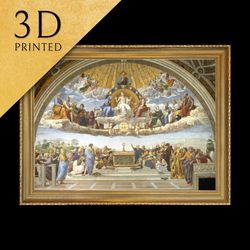 disputation of the holy sacrament by raphael, 3d printed with texture and brush strokes looks like o