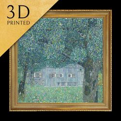 farmhouse in buchberg by gustav klimt, 3d printed with texture and brush strokes looks like original
