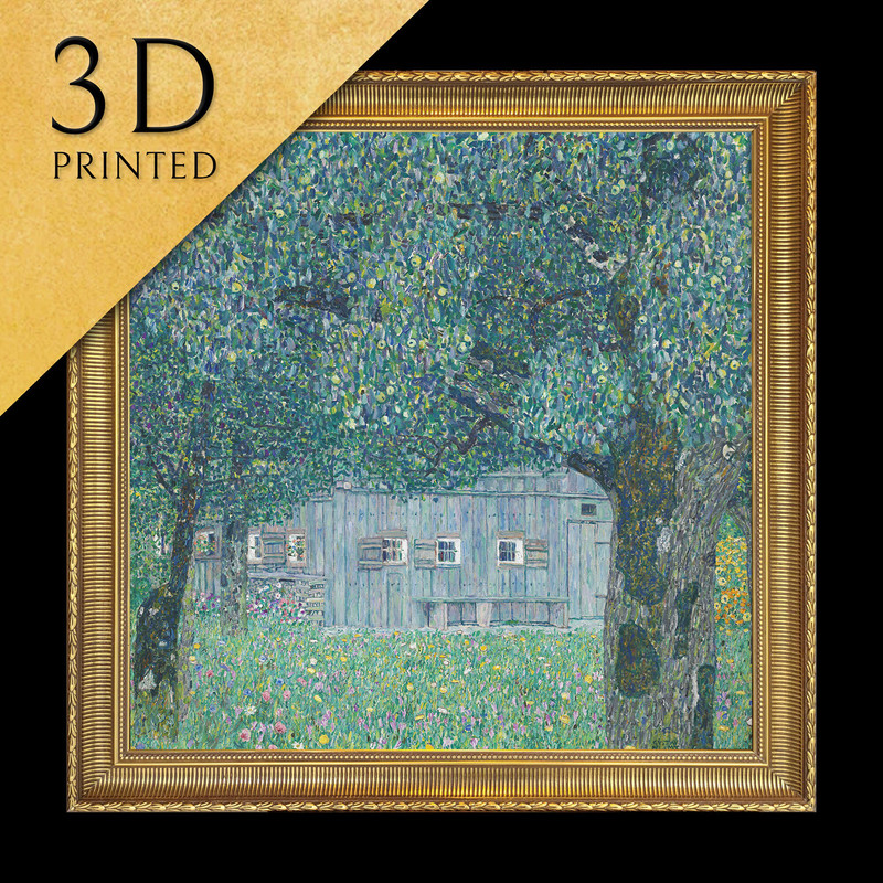 Farmhouse in Buchberg by Gustav Klimt, 3d Printed with texture and brush strokes looks like original oil-painting, code319.jpg