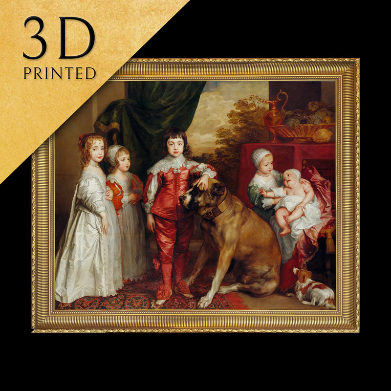 Five Eldest Children of Charles by Anthony van Dyck, 3d Printed with texture and brush strokes looks like original oil-painting, code385.jpg