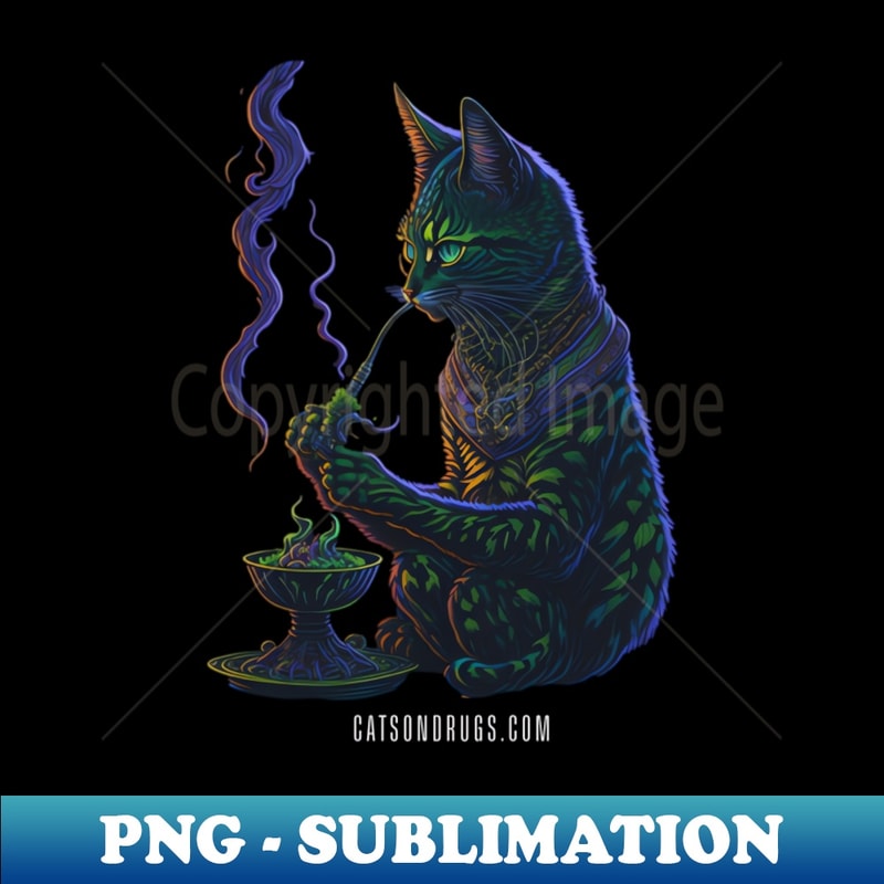 YJ-35052_Techno T-Shirt - Psychedelic Techno Cat - Catsondrugscom - Techno rave edm festival techno trippy music 90s rave psychedelic party trance rave music ra