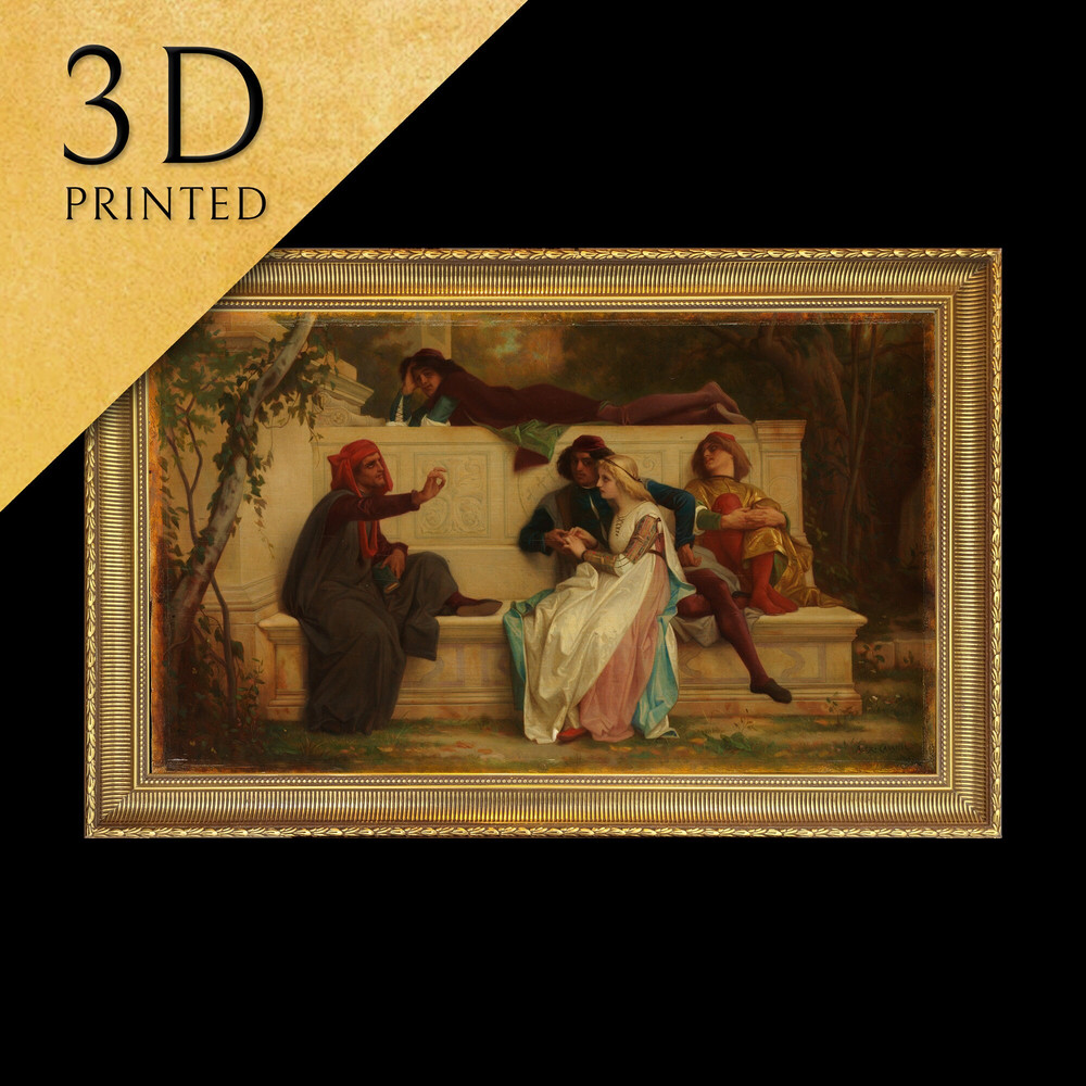 Florentine Poet by Alexandre Cabanel, 3d Printed with texture and brush strokes looks like original oil-painting,  code463.jpg