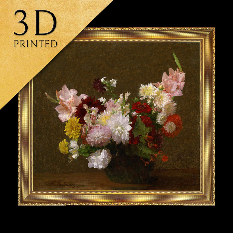 Flowers by Victoria Dubourg, 3d Printed with texture and brush strokes looks like original oil-painting, code336.jpg