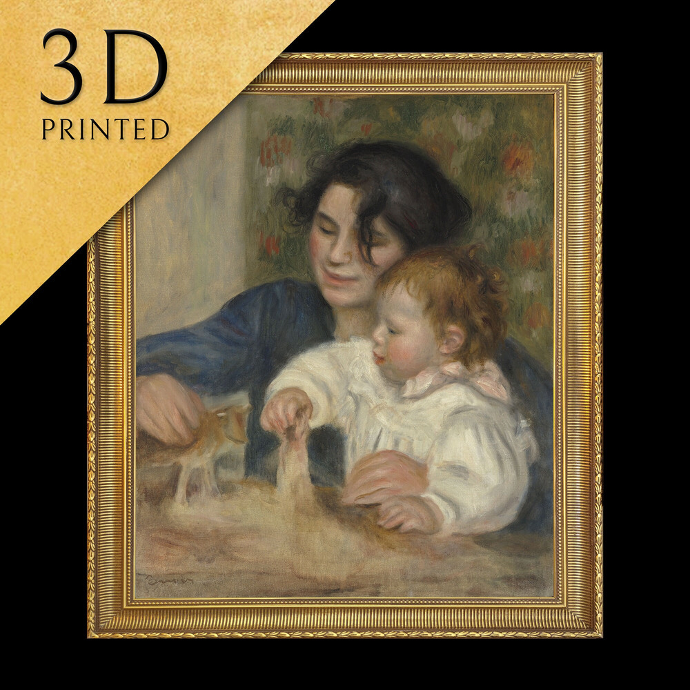 Gabrielle and Jean by Pierre Auguste Renoir, 3d Printed with texture and brush strokes looks like original oil-painting, code281.jpg