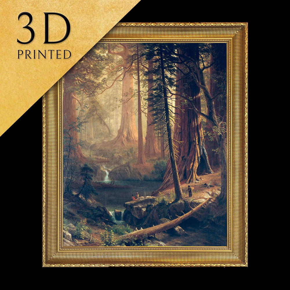 Giant Redwood Trees of California by Albert Bierstadt, 3d Printed with texture and brush strokes looks like original oil-painting, code001.jpg