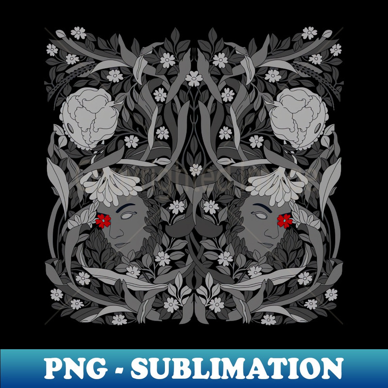 YM-39616_William Morris Achromatic floral forest Goddess pattern 3101.jpg