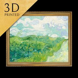 green wheat fields, auvers by vincent van gogh, 3d printed with texture and brush strokes looks like