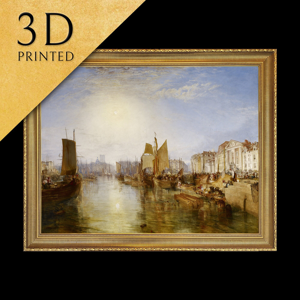 Harbor of Dieppe Changement by J M W Turner, 3d Printed with texture and brush strokes looks like original oil-painting, code329.jpg