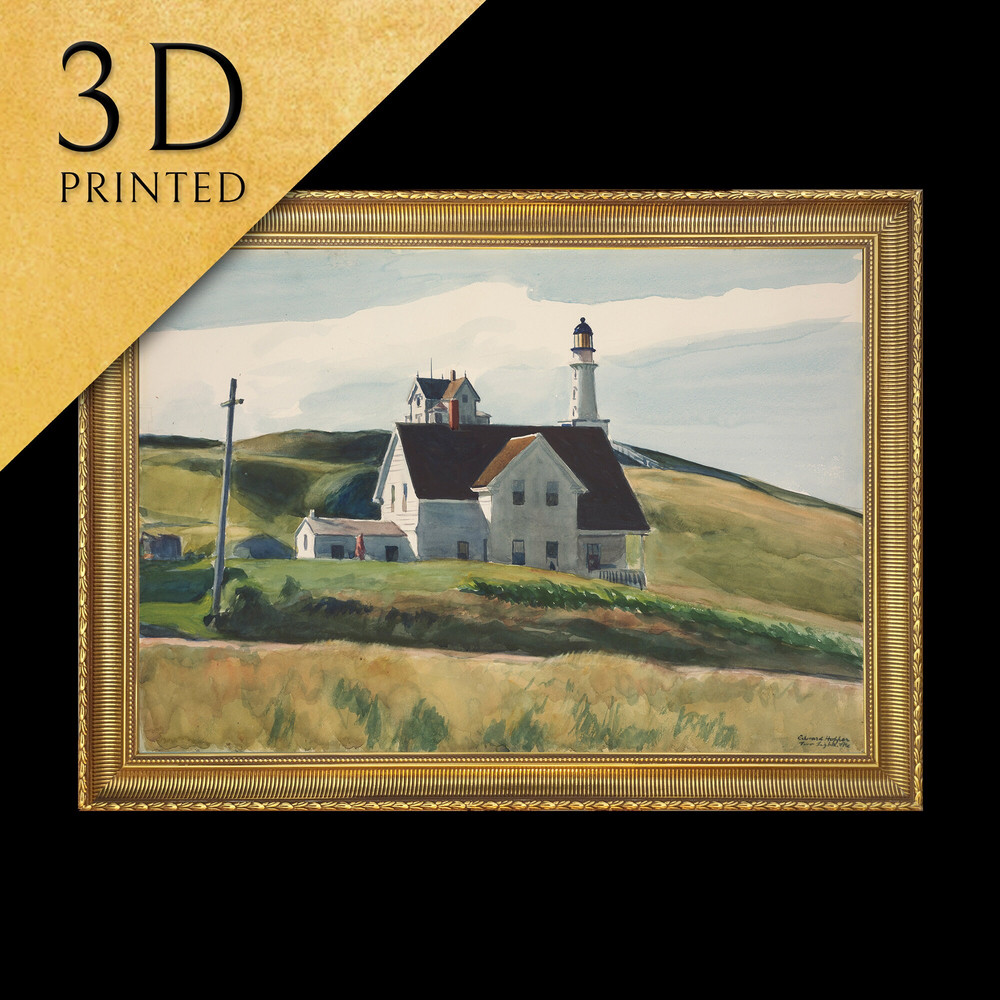 Hill and Houses, Cape Elizabeth by Edward Hopper, 3d Printed with texture and brush strokes looks like original oil-painting, code502.jpg