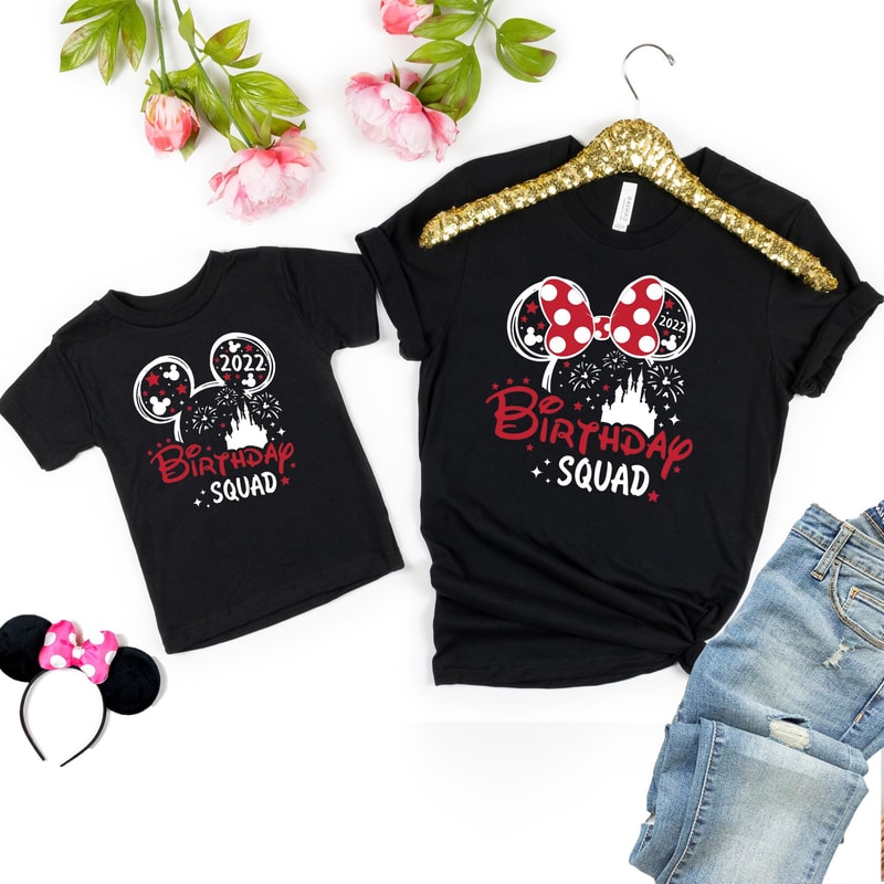 Birthday squad Disney matching shirt, Mickey minnie shirts, Disneyworld shirt, matching theme park shirts, Cinderella castle shirt,.jpg