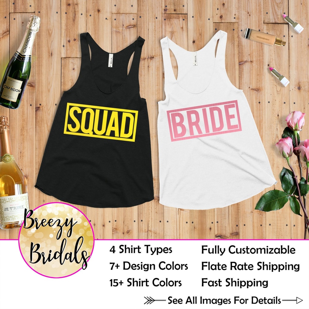 Bride Squad Tank, Bride Squad Shirts, Bachelorette Party Shirts, Bachelorette Party Tank Tops, Bridal Party Tanks, Bridesmaid Shirts.jpg