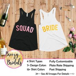 bride squad tank, bride squad shirts, bachelorette party tank tops, bachelorette party shirts, bridal party tanks, bride
