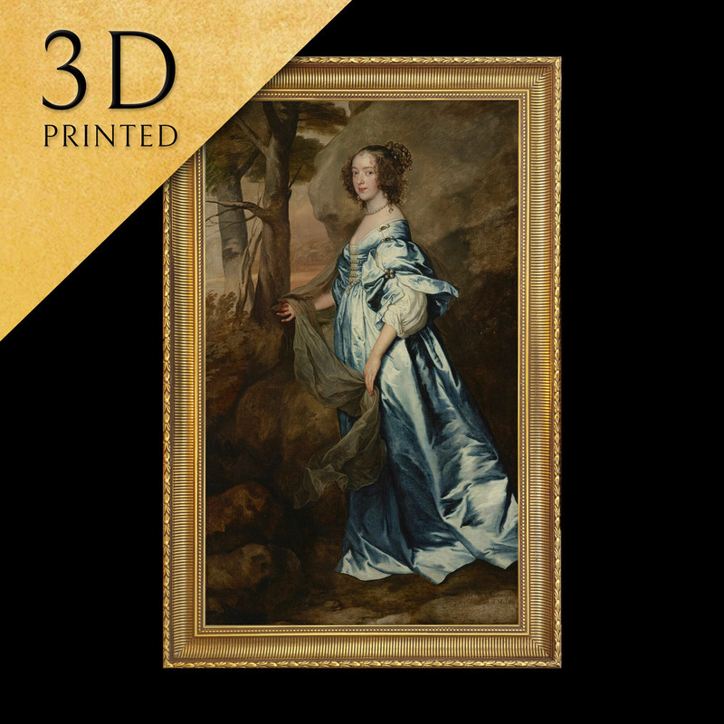 Lady Anne Carey by Anthony van Dyck, 3d Printed with texture and brush strokes looks like original oil-painting, code458.jpg