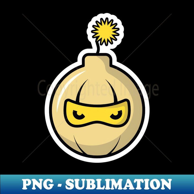 ZA-26410_Ninja Grenade or Bomb Sticker vector illustration Holiday or War objects icon concept Logo ninja boom sticker design logo with shadow 5967.jpg