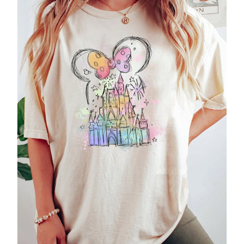 Disney minnie Castle Shirt, Disney Vacation Shirt, Disneyland shirt, Family Vacation Shirt, Disney Watercolor Castle.jpg