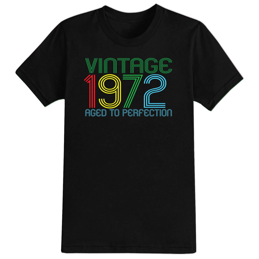 50th Birthday Gift Fifty Gifts Year 1972 Vintage Aged To Perfection Mens T-Shirt Funny Tee Present 50 Years Old 2023.jpg