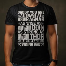 daddy you men's cotton black t-shirt adults unisex viking themed norse god tee shirt for men - mens viking birthday t-sh