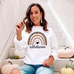 esthetician sweatshirt esthetician gift cosmetology beautician makeup artist gift beauty salon shirt wax specialist esth