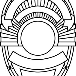 blank police badge 13 vector file black white vector outline or line art file