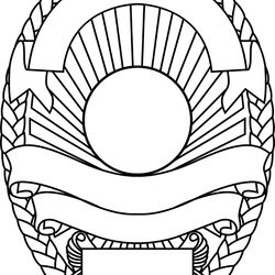 blank police badge 10 vector file black white vector outline or line art file