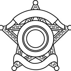 blank sheriff badge 16 vector file black white vector outline or line art file