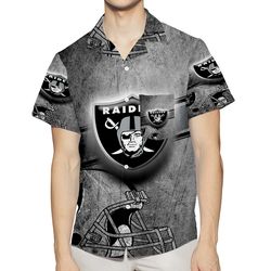 Las Vegas Raiders Logo Art Vintage2 3D All Over Print Summer Beach Hawaiian Shirt With Pocket
