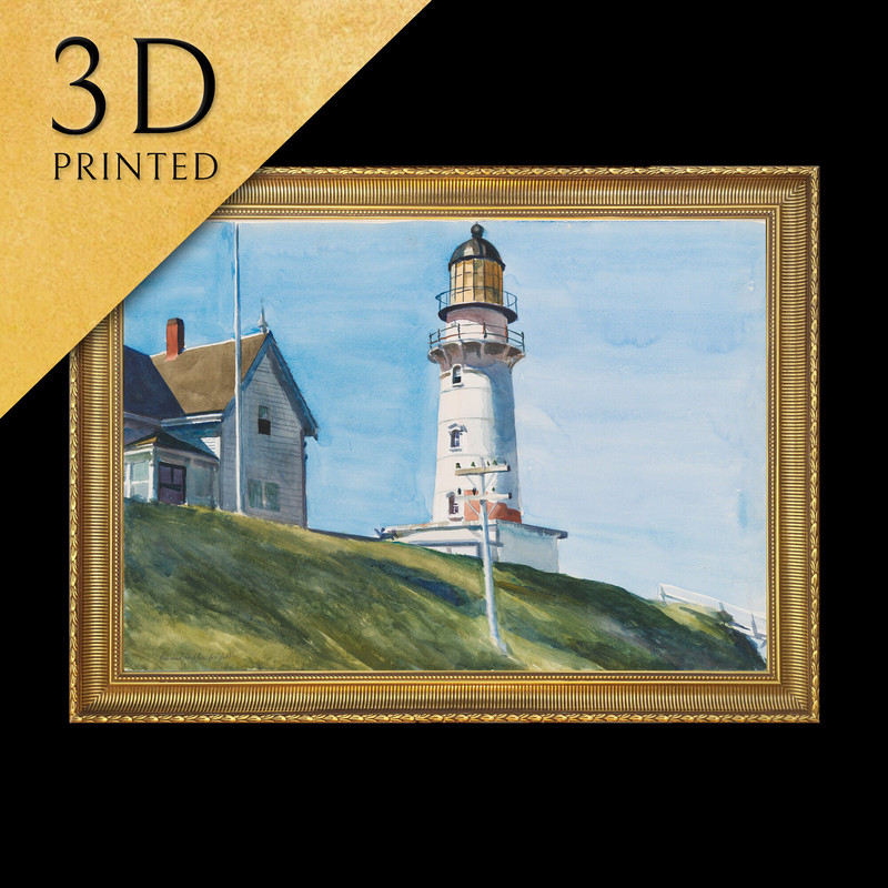 Light at Two Lights by Edward Hopper, 3d Printed with texture and brush strokes looks like original oil-painting, code501.jpg
