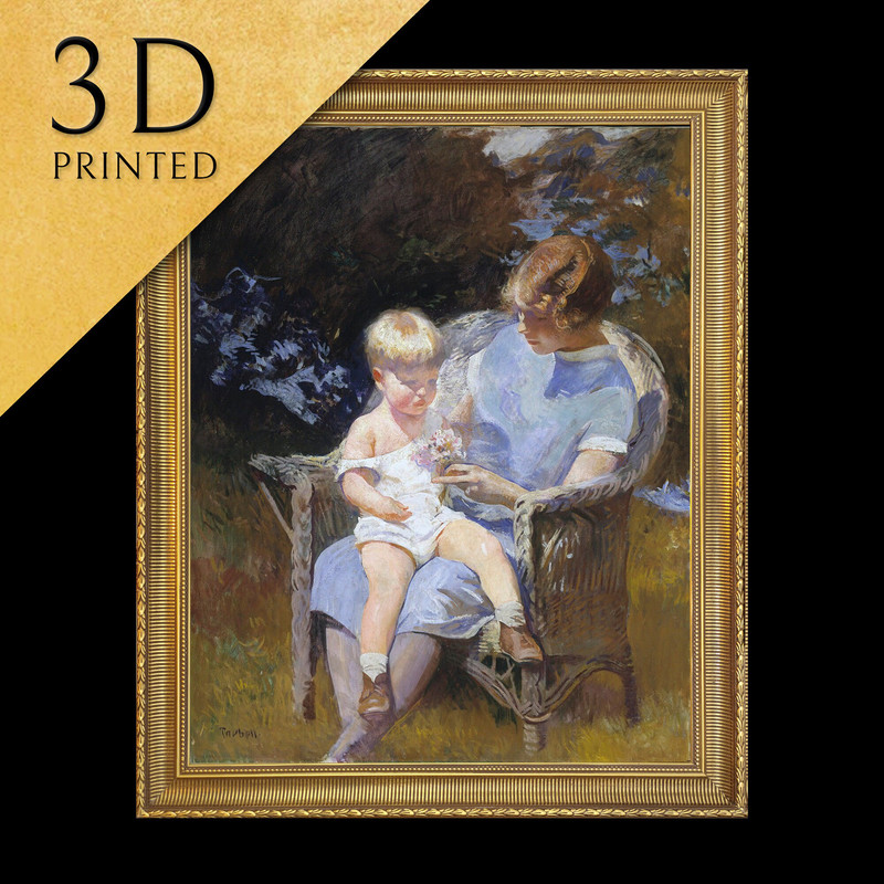 Marjorie and Little Edmund by Edmund C Tarbell, 3d Printed with texture and brush strokes looks like original oil-painting, code276.jpg
