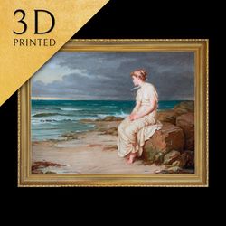 miranda by john william waterhouse, 3d printed with texture and brush strokes lo