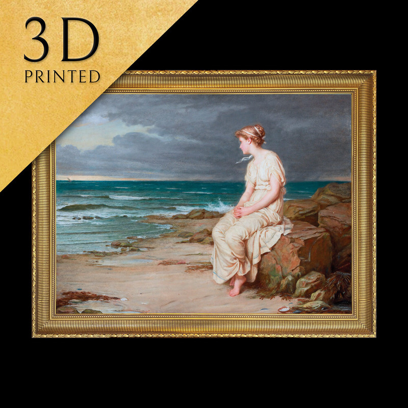 Miranda by John William Waterhouse, 3d Printed with texture and brush strokes looks like original oil-painting, code042.jpg