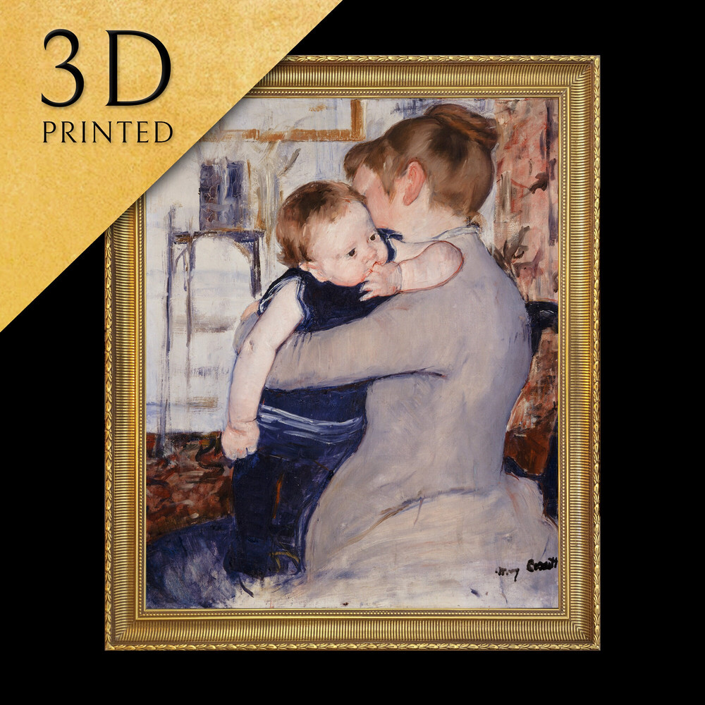 Mother and Child by Mary Cassatt, 3d Printed with texture and brush strokes looks like original oil-painting, code283.jpg
