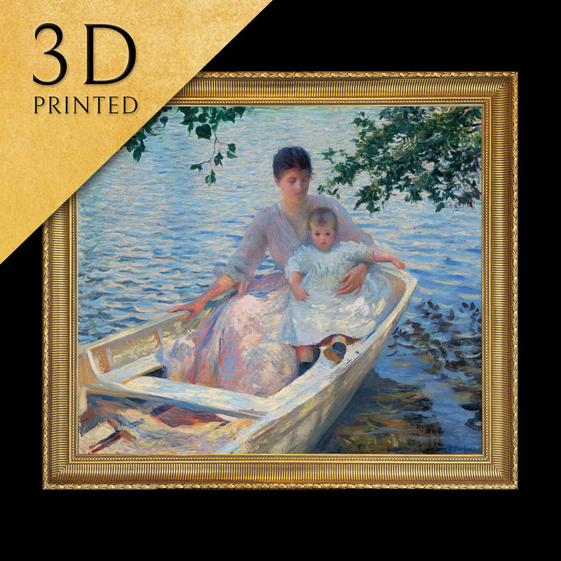 Mother and Child in a Boat by Edmund C Tarbell, 3d Printed with texture and brush strokes looks like original oil-painting, code277.jpg
