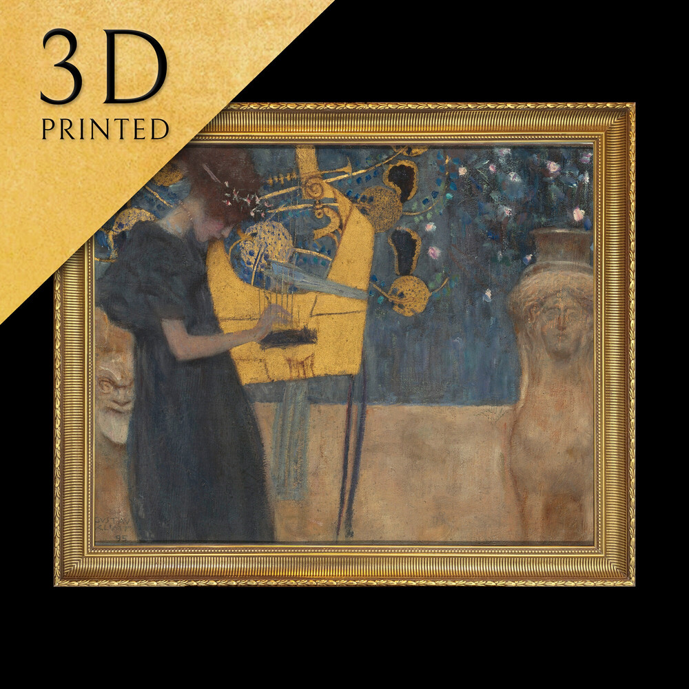 Music by Gustav Klimt, 3d Printed with texture and brush strokes looks like original oil-painting, code370.jpg