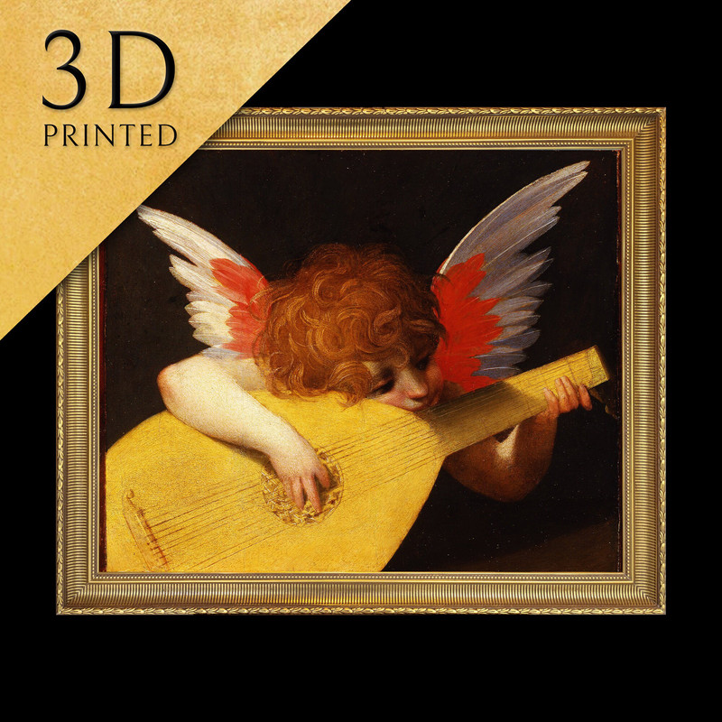 Musical Angel by Rosso Fiorentino, 3d Printed with texture and brush strokes looks like original oil-painting, code369.jpg