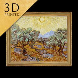 olive tress by vincent van gogh, 3d printed with texture and brush strokes looks