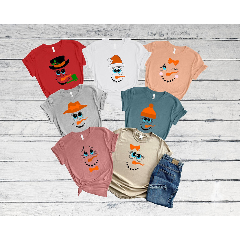 Family Snowman Face Shirts, Christmas Family Crew Shirt, Friends Group Christmas Shirts, Christmas Matching Shirts, Christmas Party Shirts.jpg