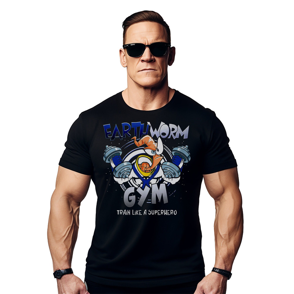 Earth Worm Gym T-Shirt for Men Fun TV, Movie & Cartoon Themed Workout Training Top Perfect for Fitness and Pop Culture Fans, Gym Shirt Tee.jpg