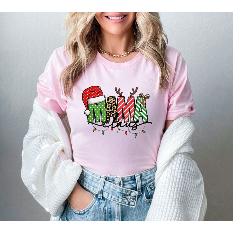 Mama Claus Shirt, Mom Christmas T-Shirt, Christmas Gift, Xmas Matching Pajama, Family Holiday Tee, Cute Mama Shirt, Merry Christmas.jpg