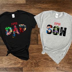 superhero dad shirt, super dad super son shirt, dad son matching, father son matching, fathers day shirt, super father s