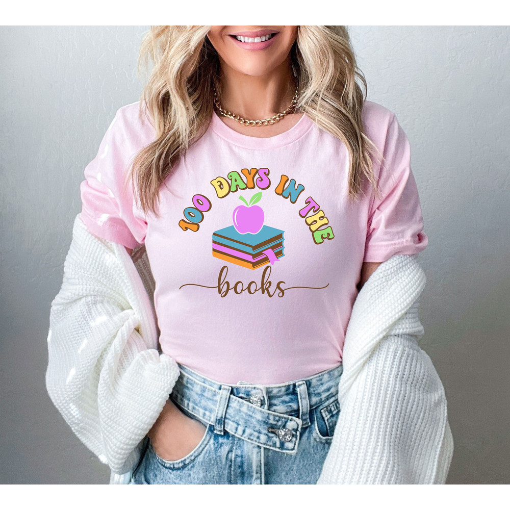 100 Days In The Books Shirt, 100 Days Of School Celebration, Teacher Tee, Happy 100th Days Of School, Back To School Student Shirt.jpg