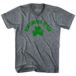 huntington beach shamrock tri-blend v-neck t-shirt