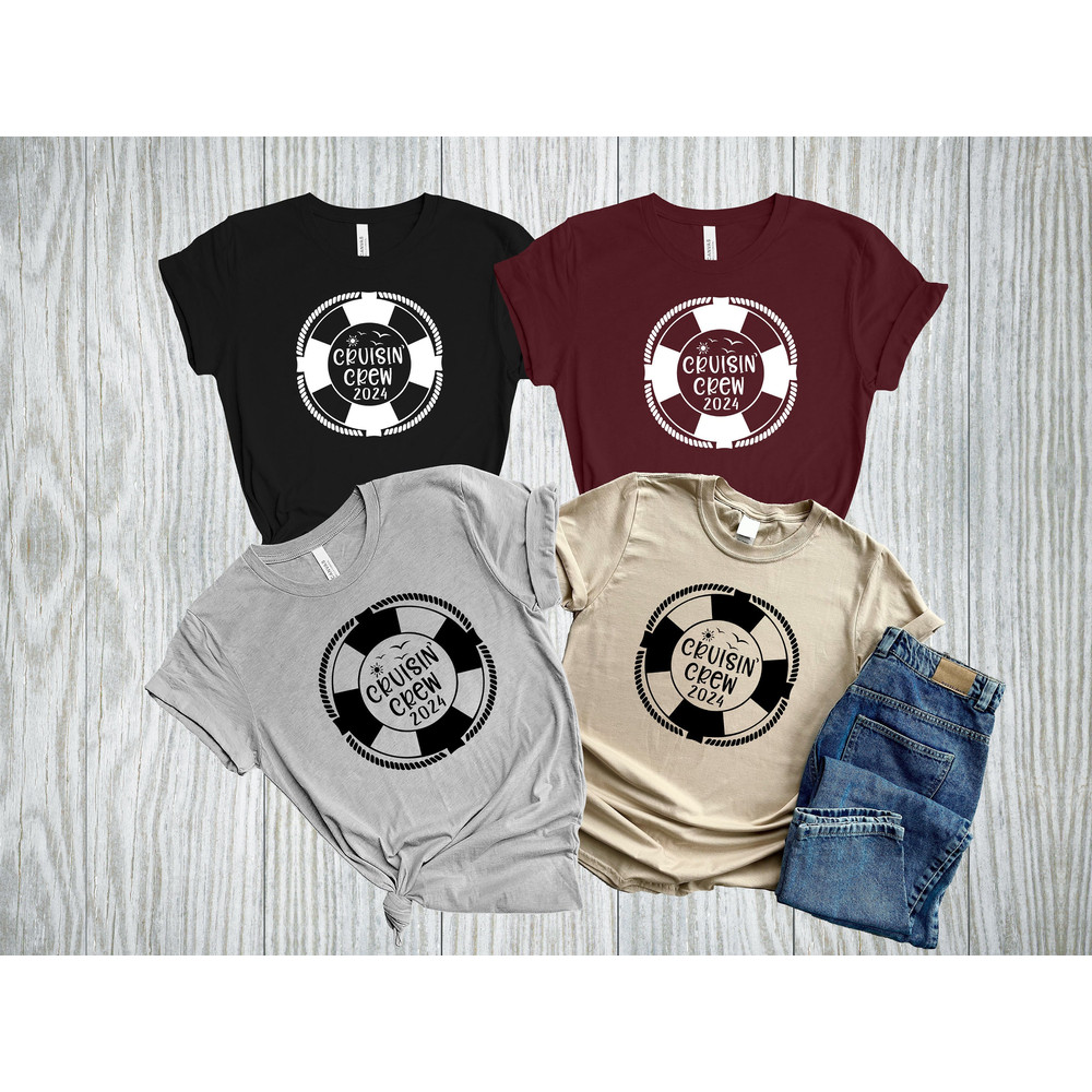 Custom Cruisin Crew 2024 Shirt, Matching Cruise Family Shirt, Vacation Shirt, Cruise Squad Shirt, Travel Shirt, Cruising Friends Group Shirt.jpg