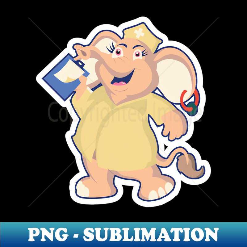 AX-9836_Elephant Nurse Cartoon Character Sticker vector design Animal logo vector design 4649.jpg