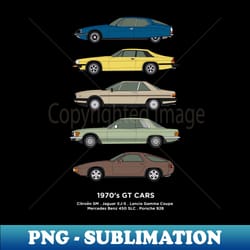 1970s gt classic cars - instant png sublimation download - perfect for sublimation mastery