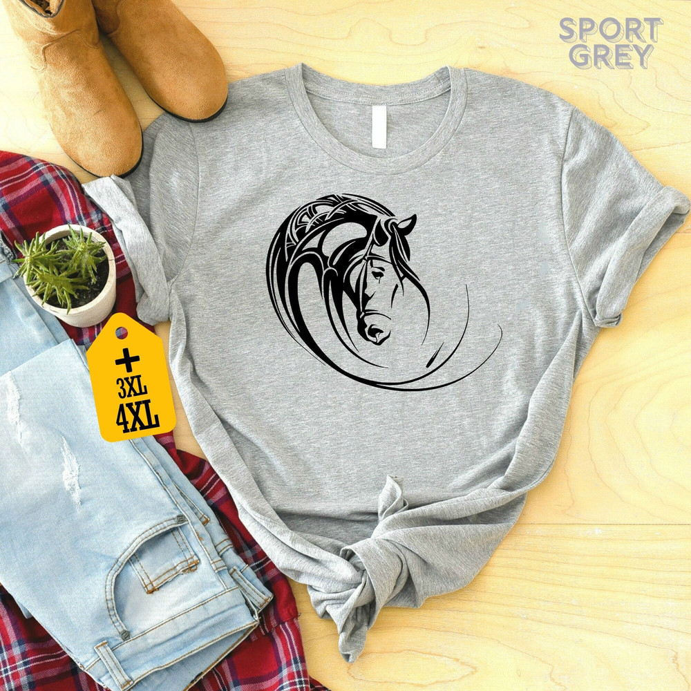 Horse Silhouette Shirt, Horse Lover Gift, Horse Rider Tee, Equestrian Gift, Western T-Shirt, Horse Owner Gift, Farm Shirt, Animal Lover Tee.jpg